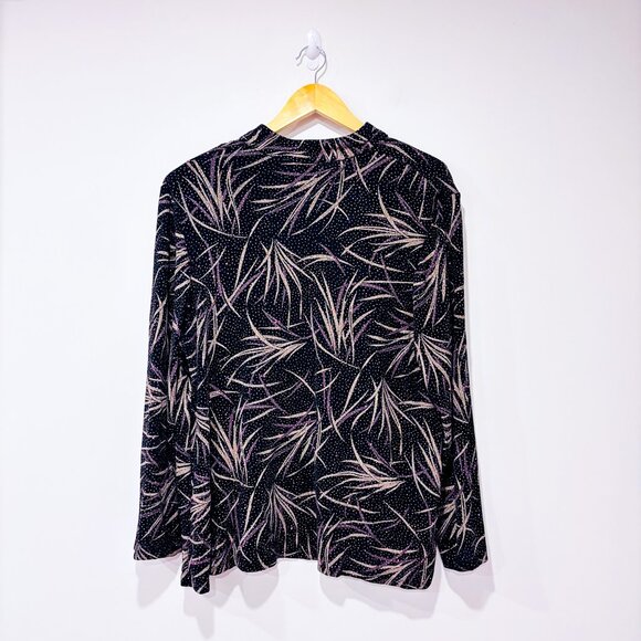 LAURA Black Purple Sparkle Chic Open Front Cardigan | 1X * - Picture 7 of 7